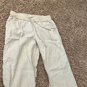 linen straight leg pants